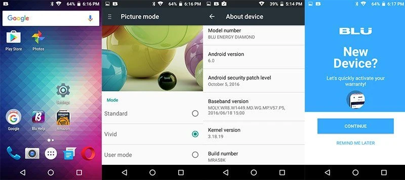 Blu Energy Diamond Smartphone Software