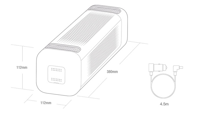 Xiaomi PM2.5 Car Air Purifier tech Specs